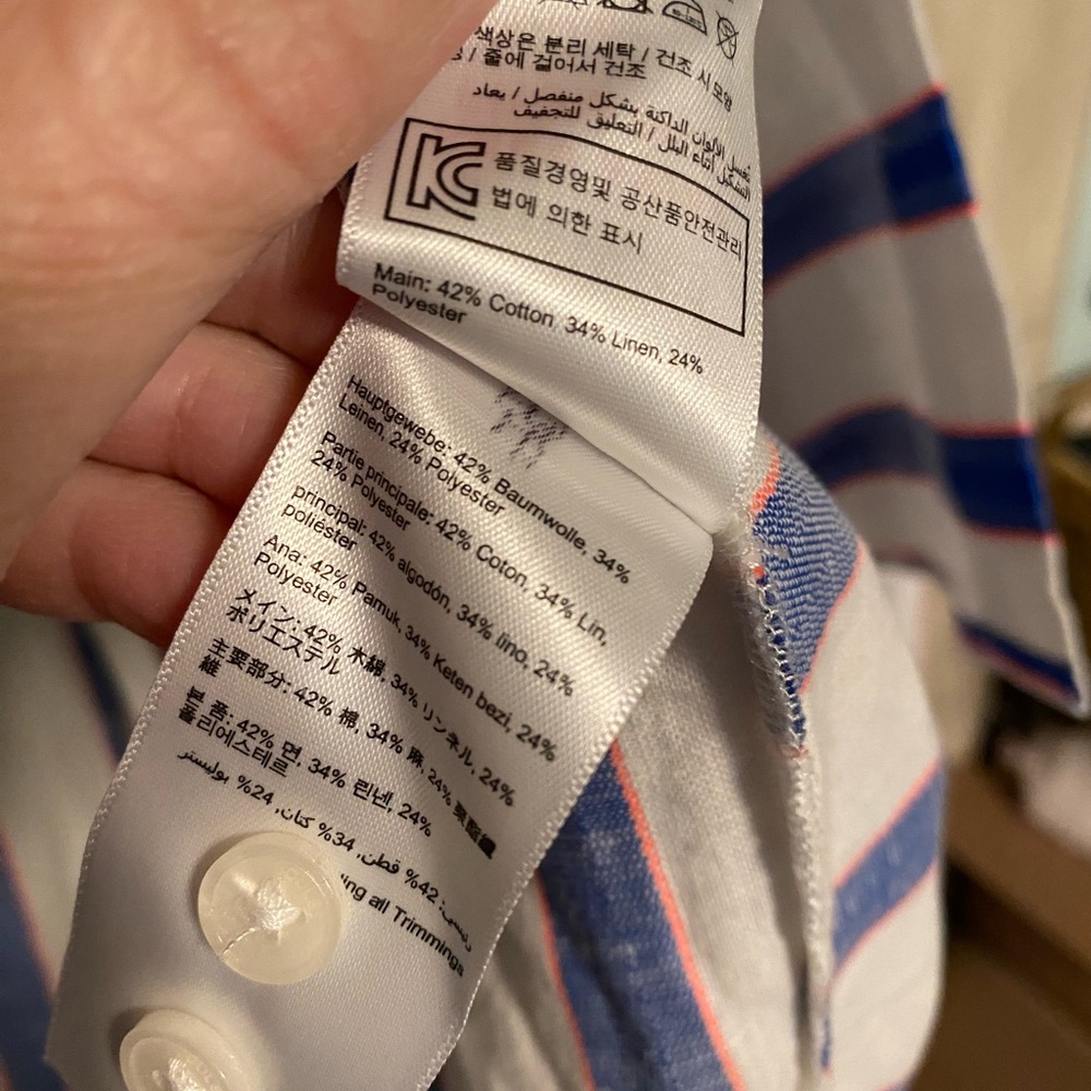 NWT Joules Womens Blue and White Striped Button up Shirt UK12/US8 - Picture 7 of 8